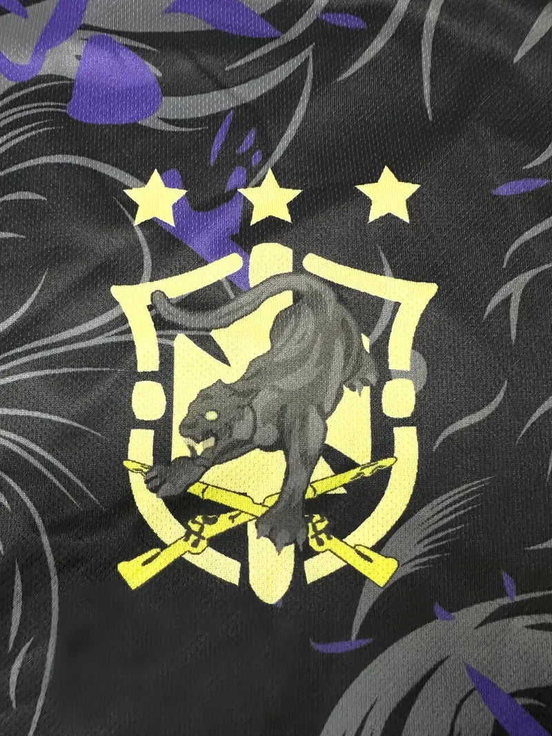 Purple Football T-Shirt with Rusting Tiger Design